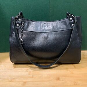Patricia Nash Black Leather Shoulder Bag